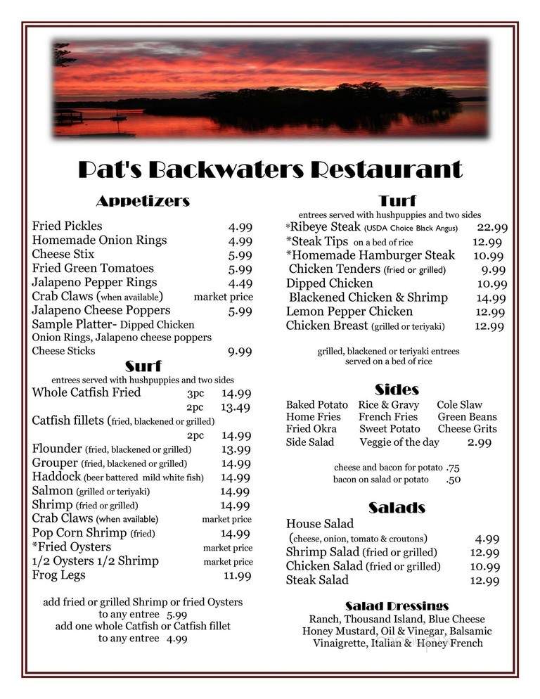 Pat's Backwaters Steaks - Hamilton, GA