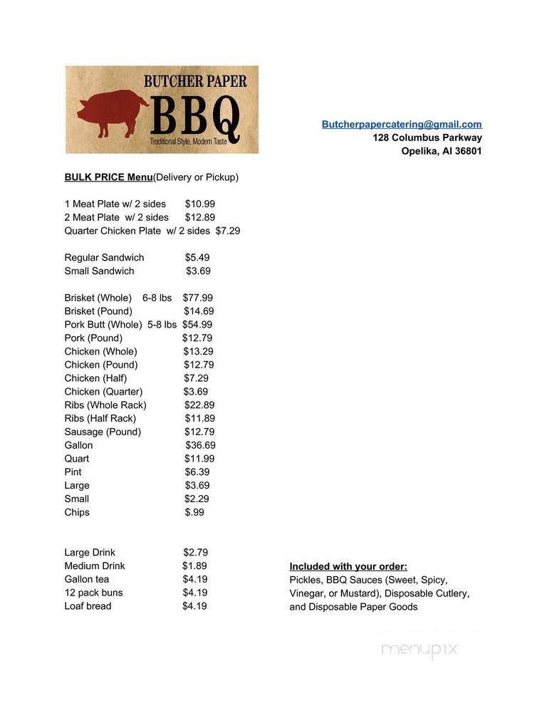 Butcher Paper BBQ - Opelika, AL