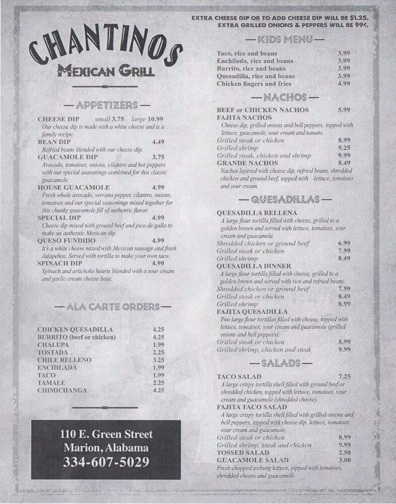 Chatinos Mexican Grill - Marion, AL