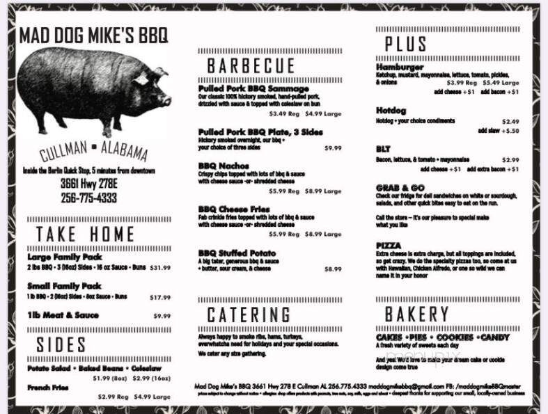 Mad Dog Mike's Famous Bar B Que - Cullman, AL