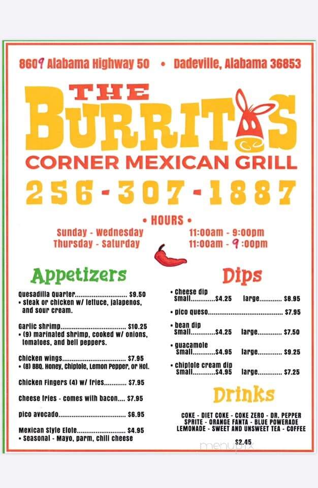 The Burritos Corner Mexican Grill - Dadeville, AL