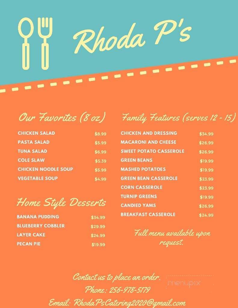 Rhoda P's Restaurant & Catering - Sheffield, AL