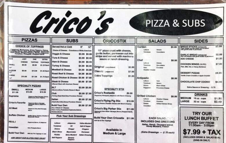 Crico's Pizza & Subs - Gulf Shores, AL