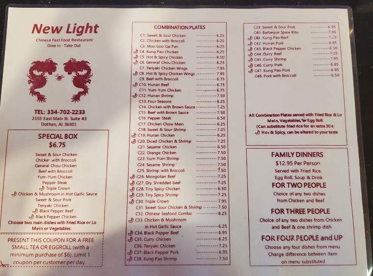 New Light Chinese Restaurant - Dothan, AL