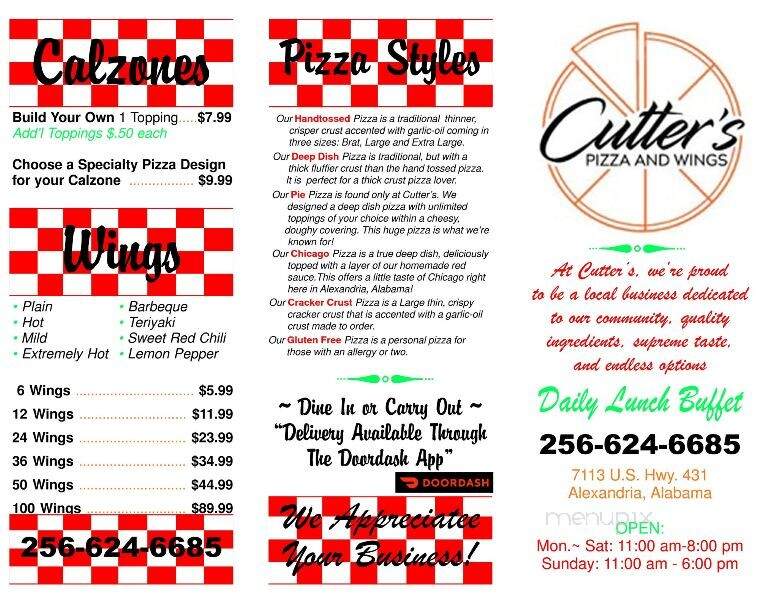 Cutter's Pizzeria & Wings - Alexandria, AL