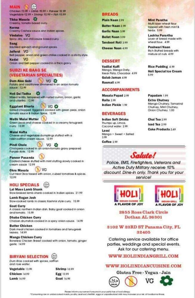 Holi Indian Grill - Panama City, FL