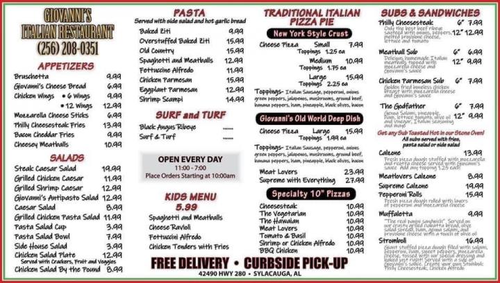 Giovanni's Italian Restaurant - Sylacauga, AL